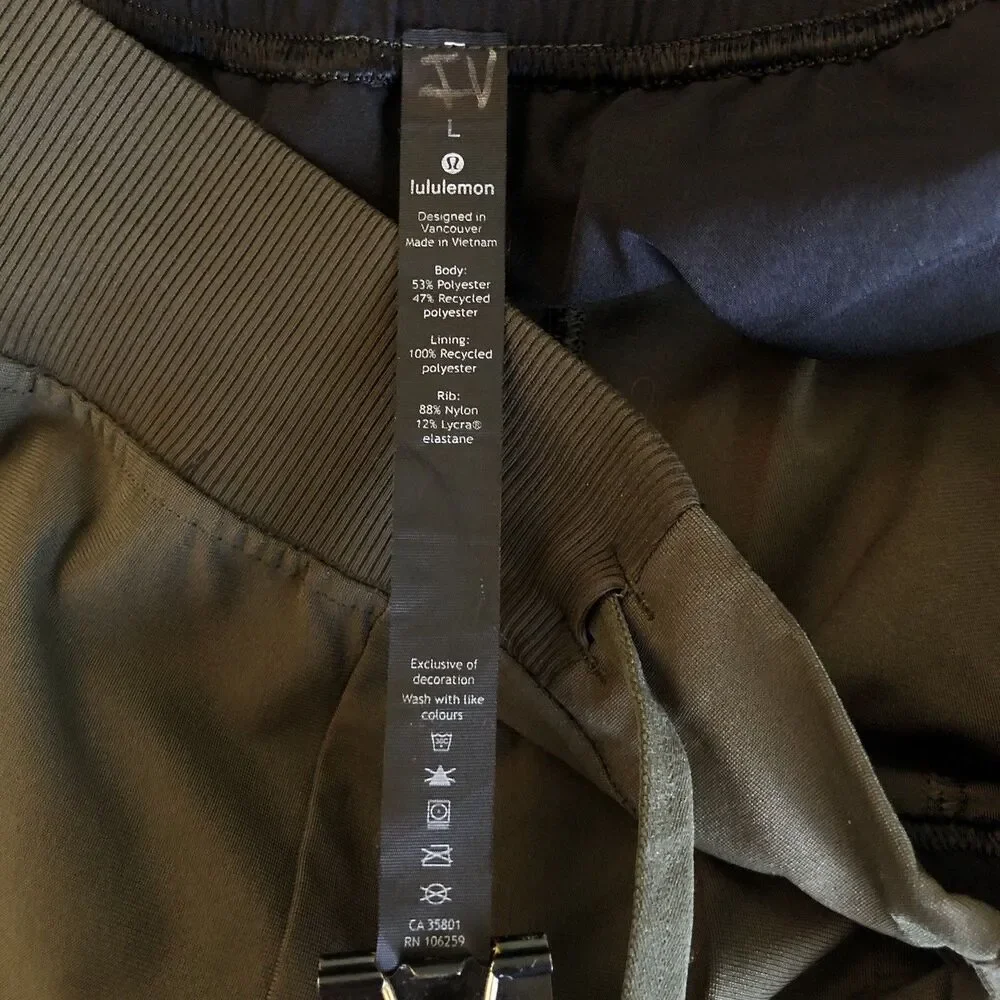 Lululemon ABC Jogger Warpstreme Mens Large Dark Olive Green M5A85S